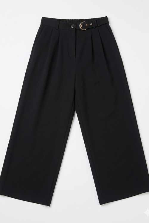 Pantalon Large Taille Haute – Style Élégant