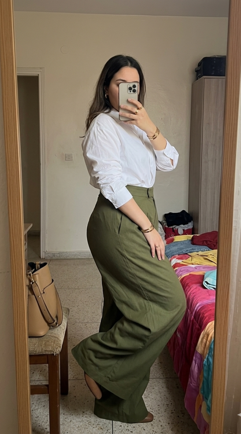 Pantalon Femme - Large Taille Haute Drapé