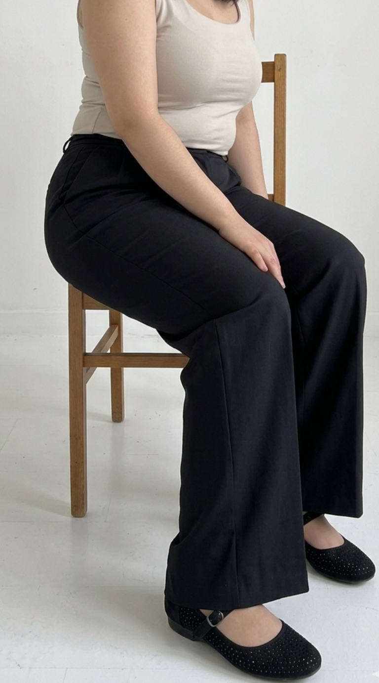 Pantalon Large Taille Haute – Style Élégant