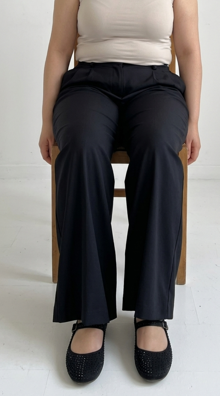 Pantalon Large Taille Haute – Style Élégant
