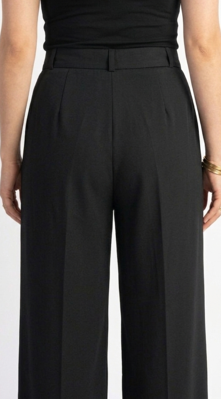 Pantalon Large Taille Haute – Style Élégant