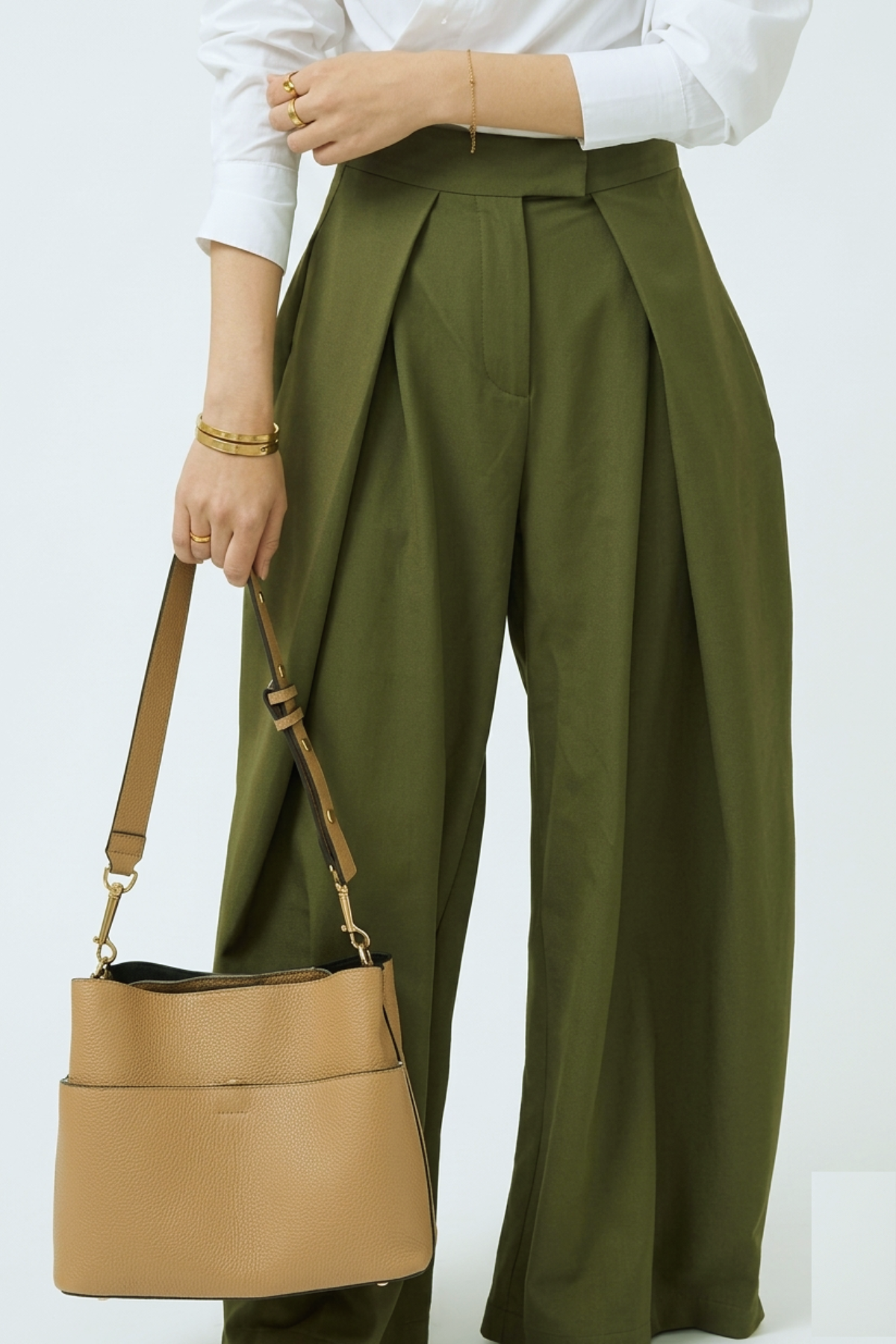 Pantalon Femme - Large Taille Haute Drapé